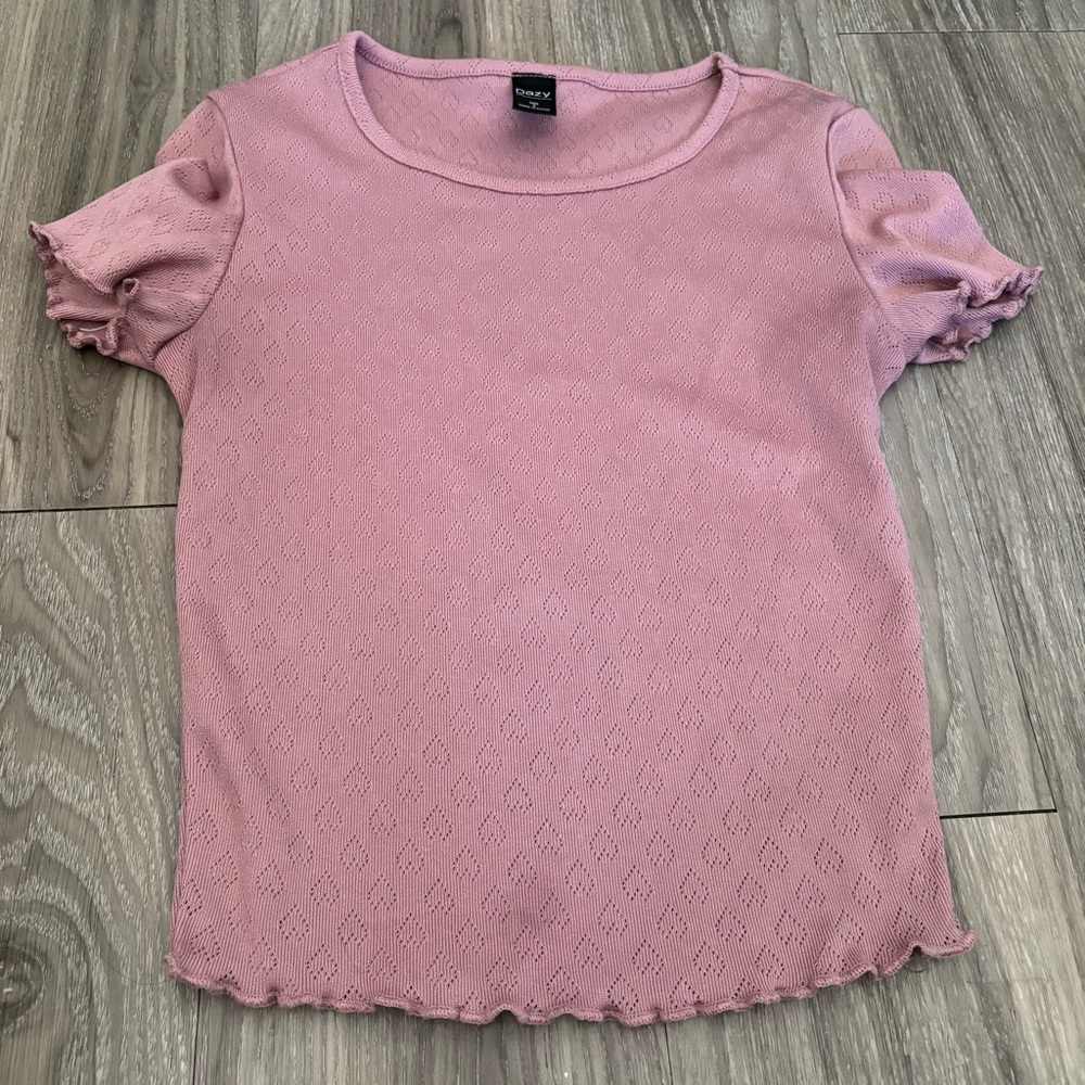 Dusty Pink Short Sleeve Top